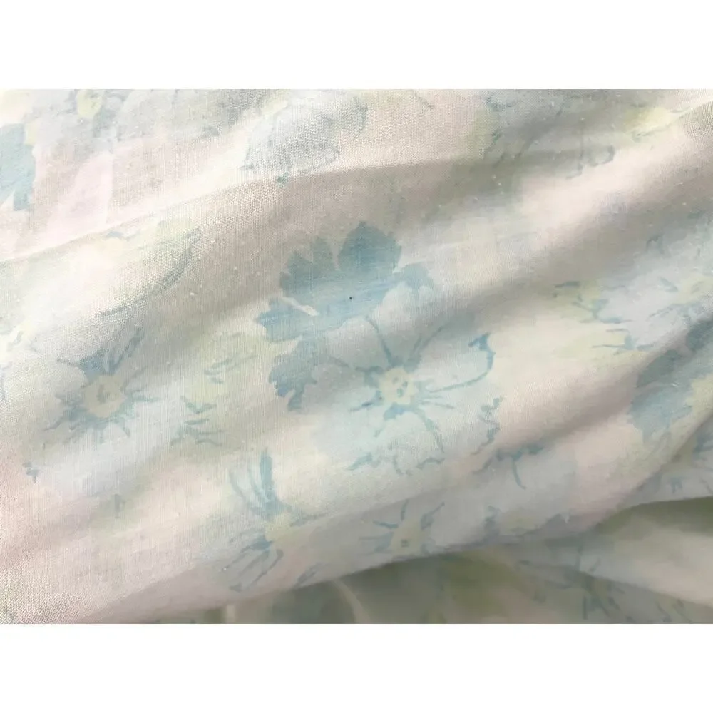 VTG‎ 1970's Flowers Fashion Manor Blue Floral Twin Fitted Sheet MCM Penn-Prest